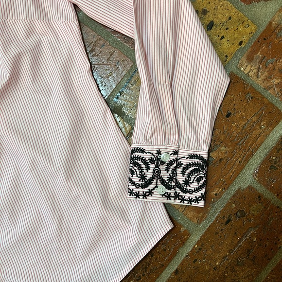 Nanette Lepore Ruffle Cold Shoulder button up shirt szM - Picture 7 of 14